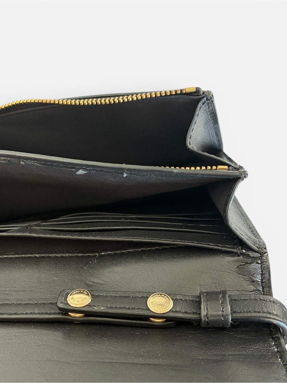 Coach Black Embossed Signature Leather Crossbody with Gold Hardware - Picture 9 of 9